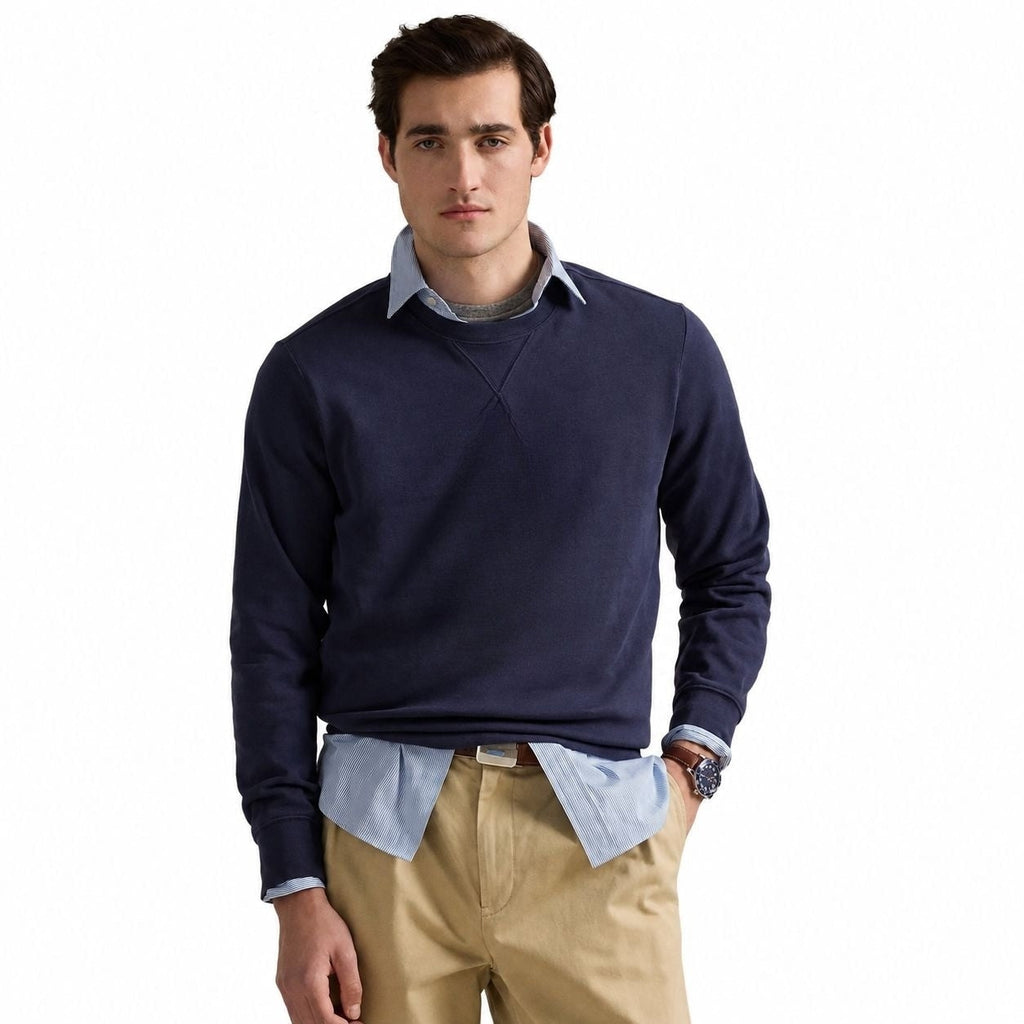 Fleece Sweatshirt - Cotton Blend, Ribbed Trim RF3OC3Z7GXW
