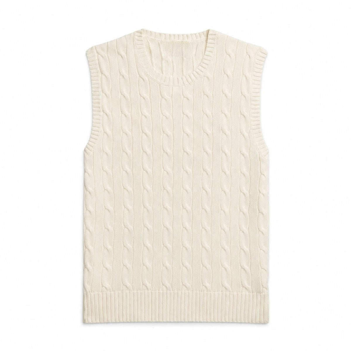 Cable-Knit Cotton Sweater Vest RF3OC40QYDG