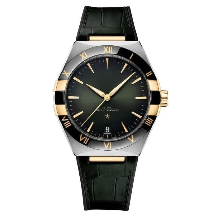 Men's Watch 41mm Green Dial - Leather Strap RF3OC4CO2V8