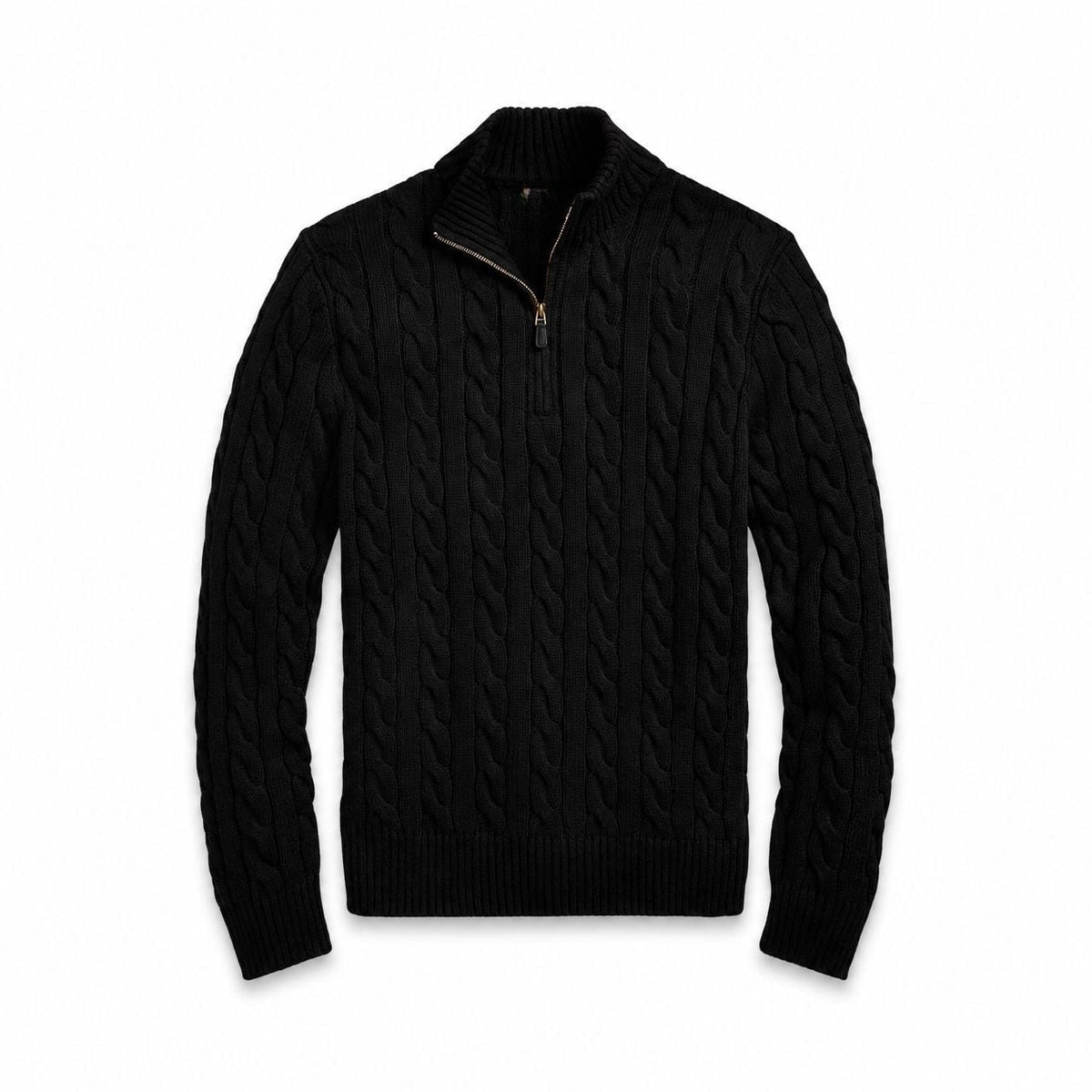 Chunky Cable-Knit Cotton Quarter-Zip Sweater RF3OC3TOPL0