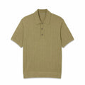 Ribbed Knit Polo Collar Sweater RF3OC3DOSQS