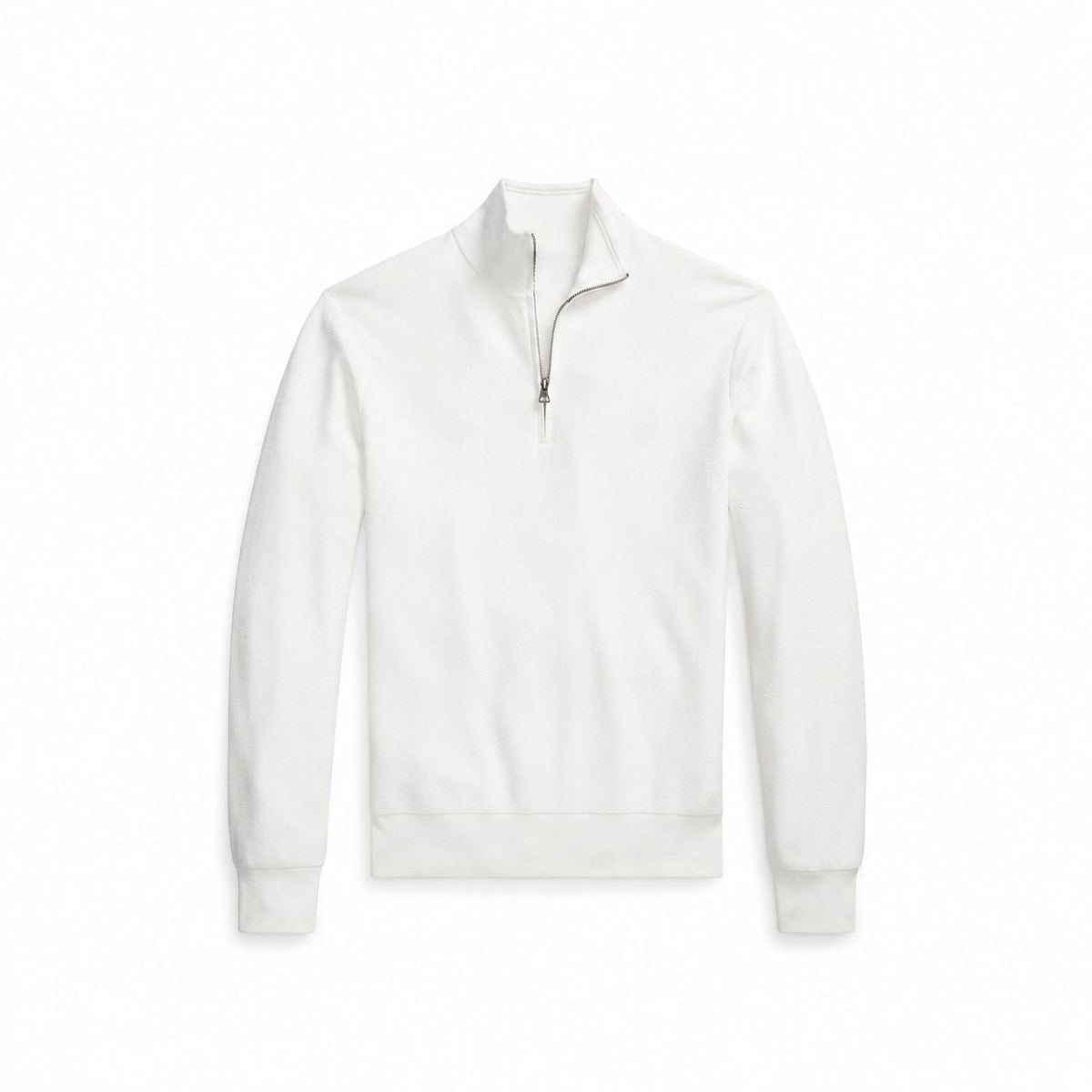 Mesh-Knit Cotton Quarter-Zip Sweater RF3OC3XRHXG