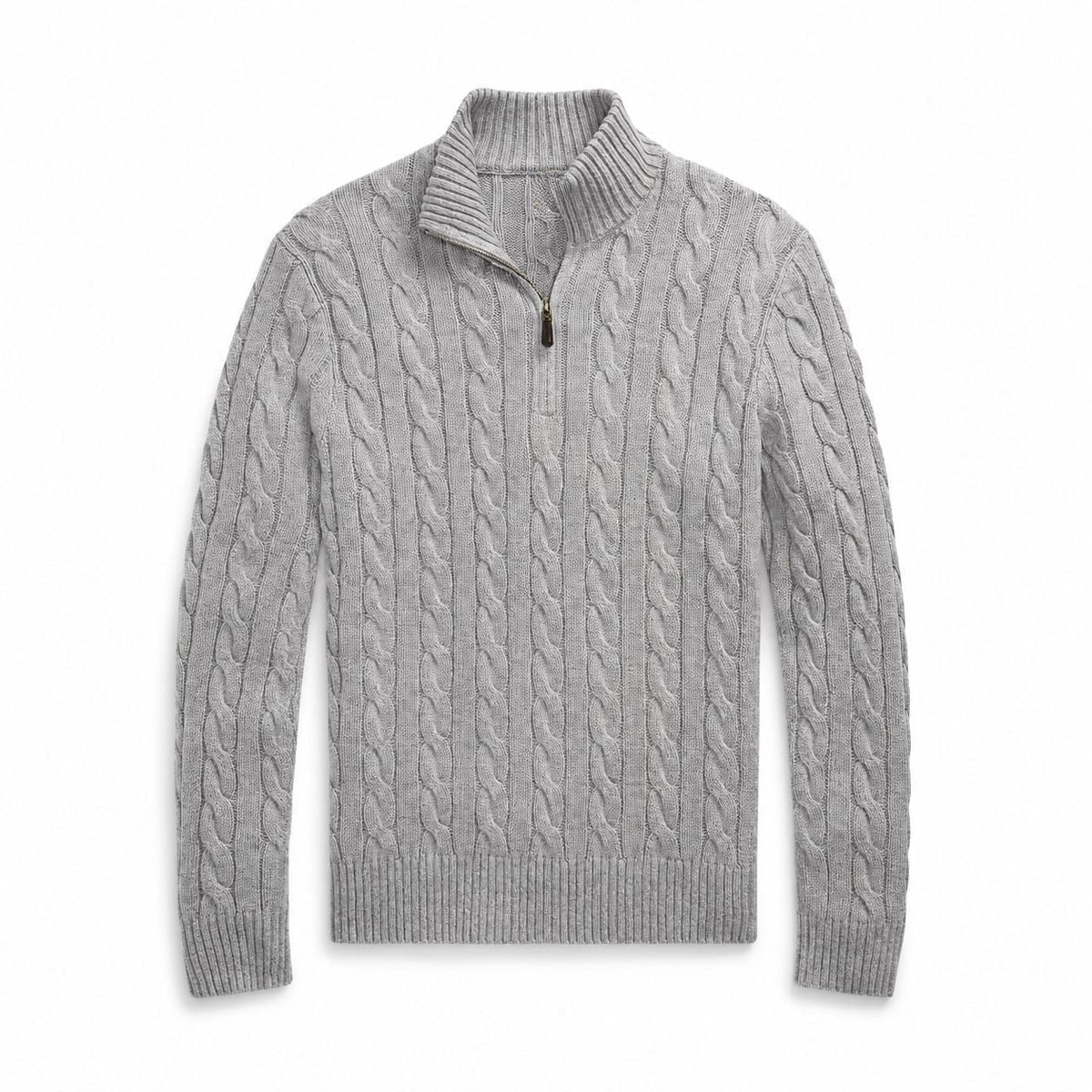 Chunky Cable-Knit Cotton Quarter-Zip Sweater RF3OC3TOPL0