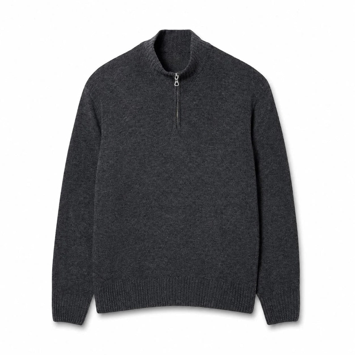 Men's Zipped High-Neck Combed Wool Sweater RF3OC3C1SW4