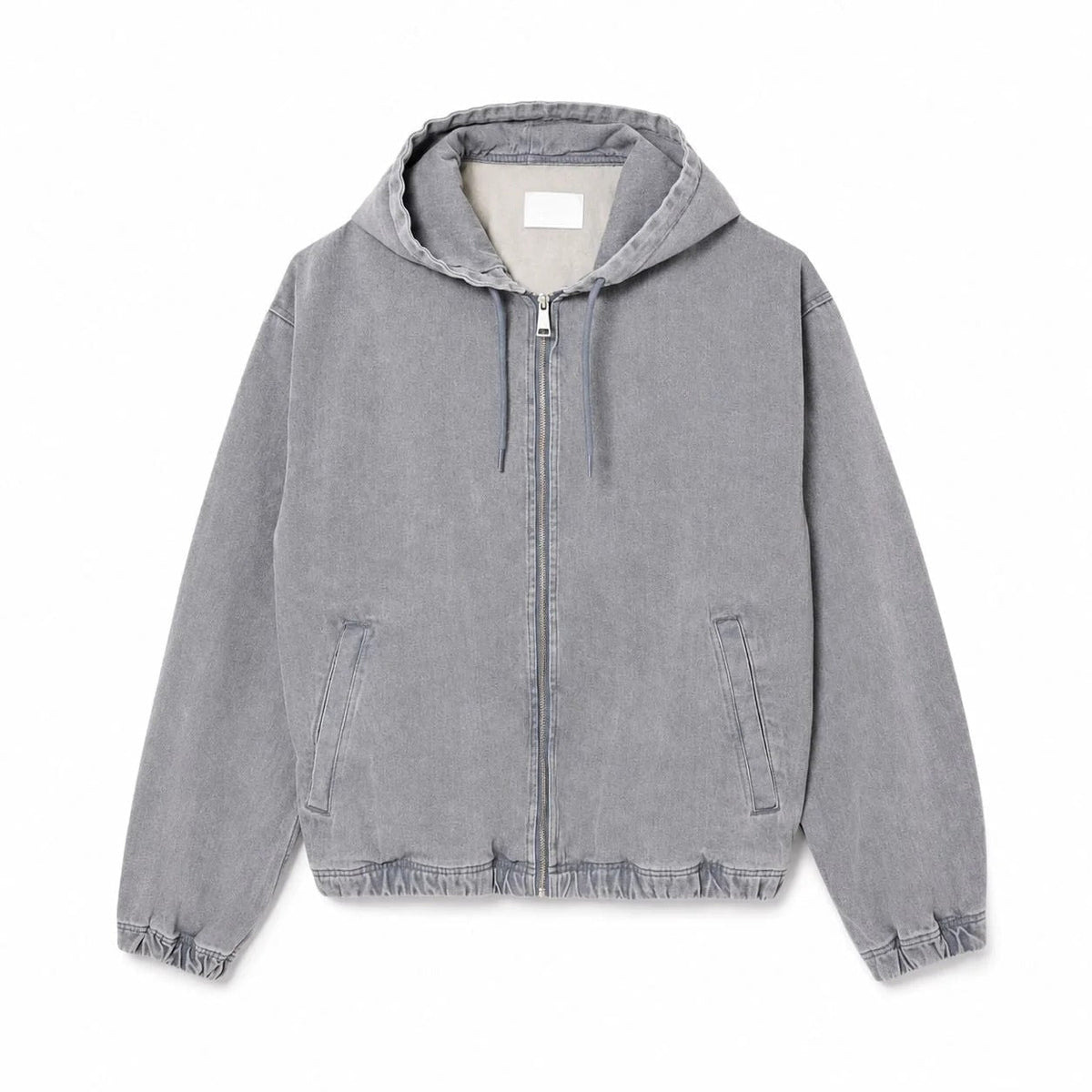 Hooded Denim Jacket With Wash Effect RF3OC3CR344