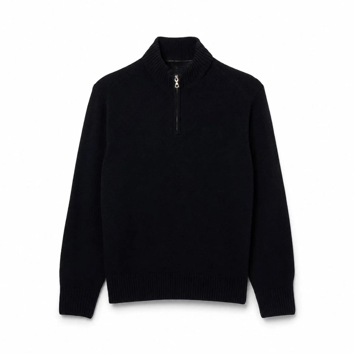 Men's Zipped High-Neck Combed Wool Sweater RF3OC3C1SW4