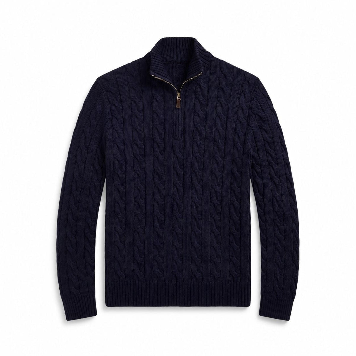 Chunky Cable-Knit Cotton Quarter-Zip Sweater RF3OC3TOPL0